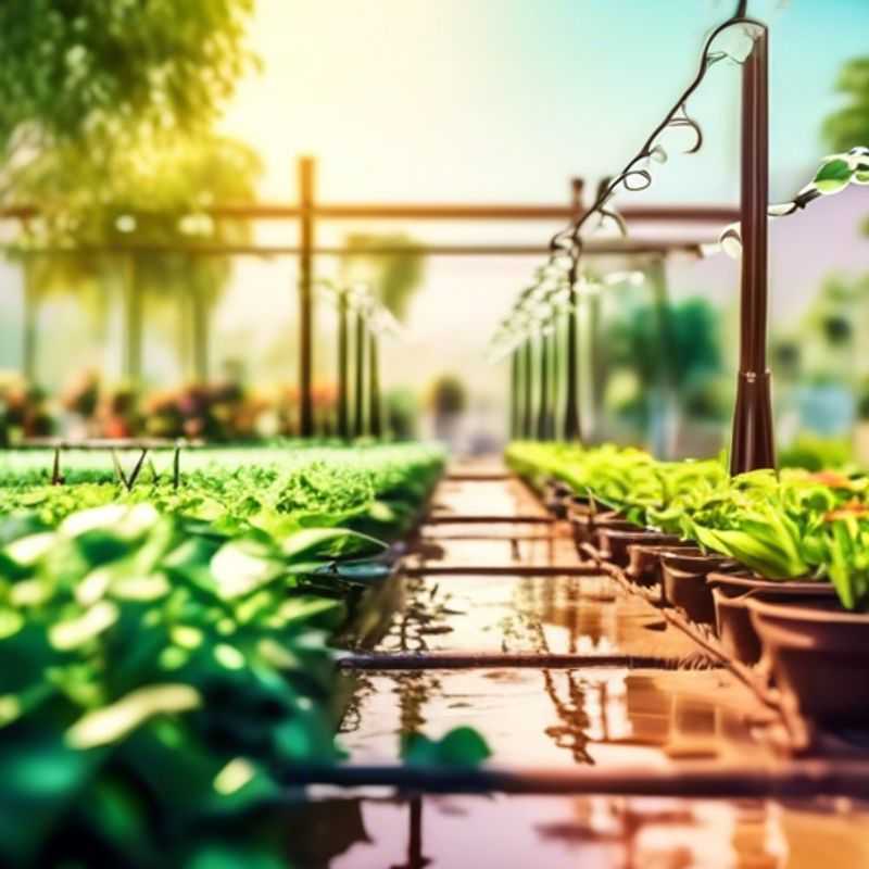Close-up of drip irrigation system installed in a home garden.