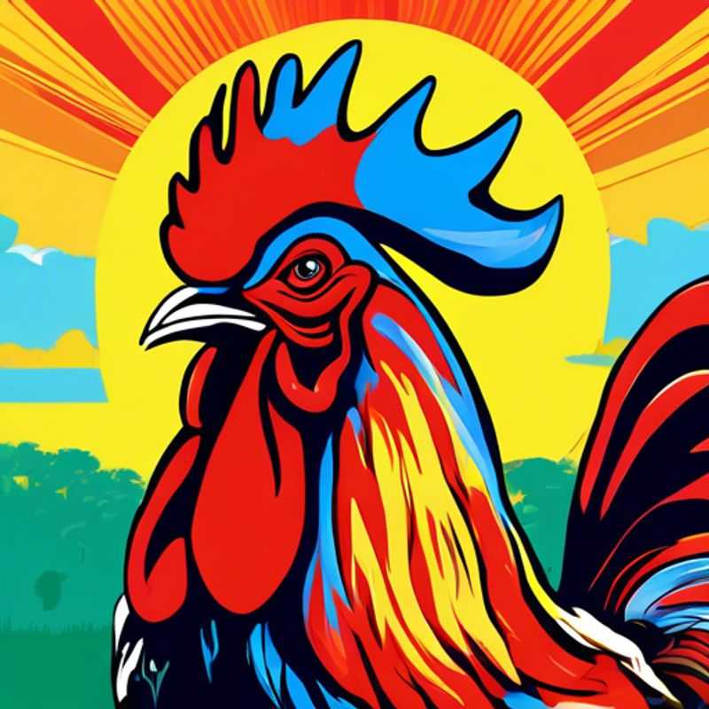 A close-up shot of a metal rooster yard art sculpture.