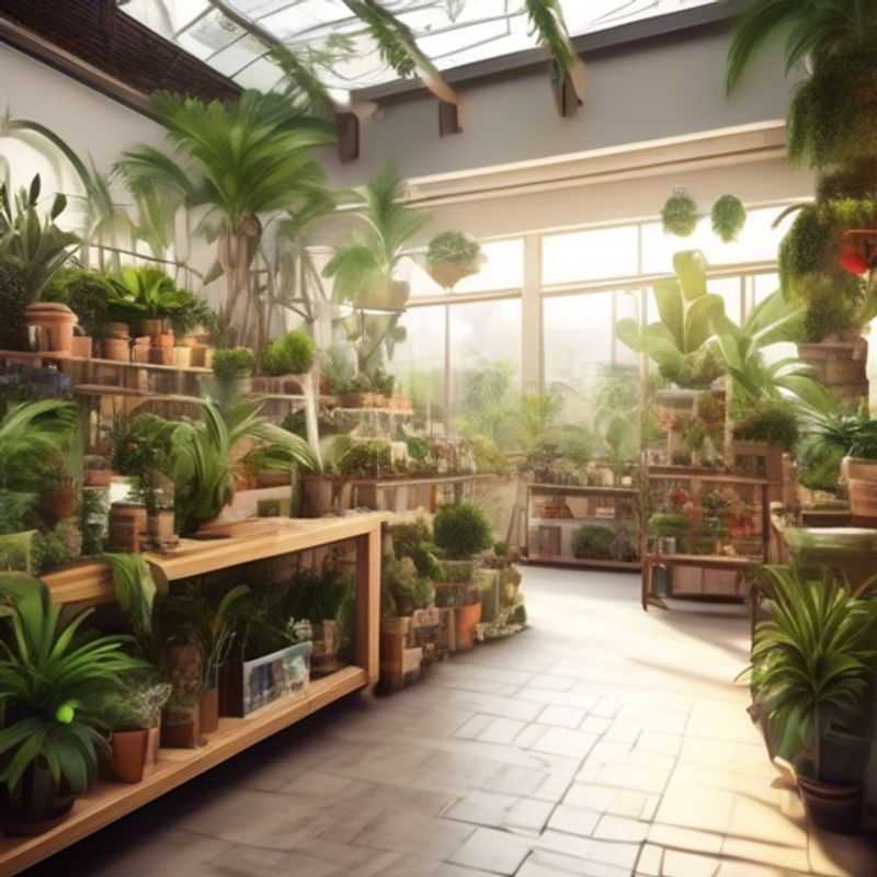 A vibrant indoor plant store, filled with lush greenery and blooming plants, ready to bring nature indoors.