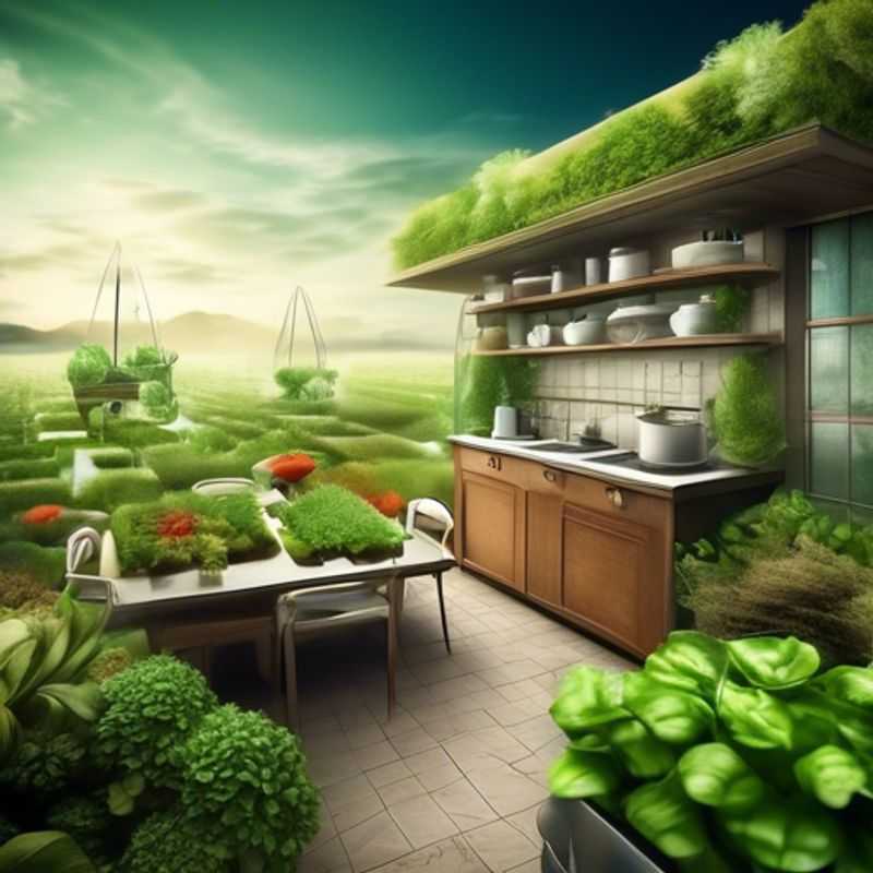 A lush kitchen herb garden, showcasing various fresh herbs growing in pots.