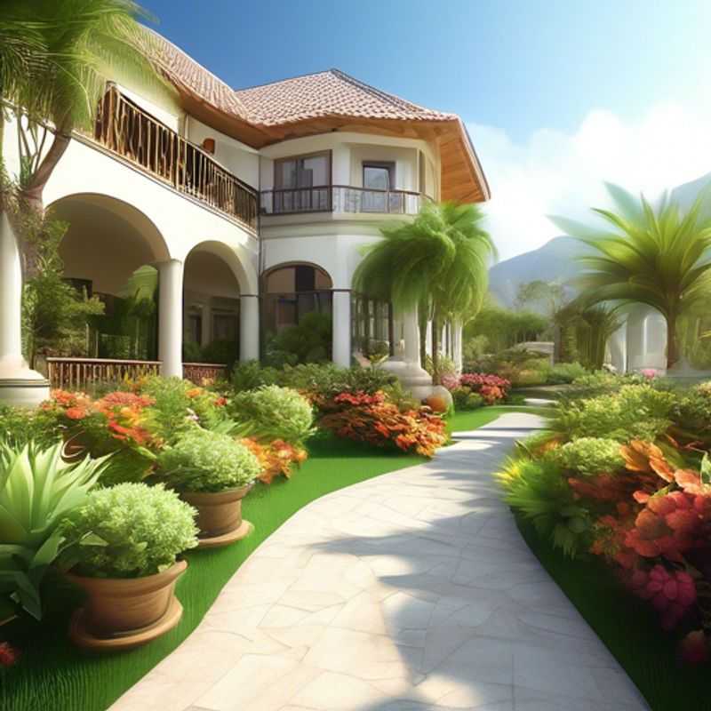 A variety of lush, vibrant plants thriving in a front-of-house garden setting.