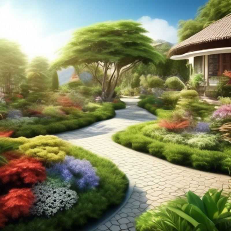 A charming small garden landscape, showcasing the potential for creating a beautiful and functional outdoor space in a limited area.