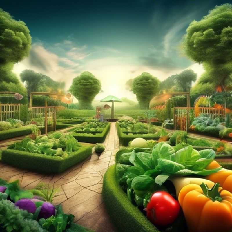 A vibrant vegetable garden bursting with life, ready for planting.