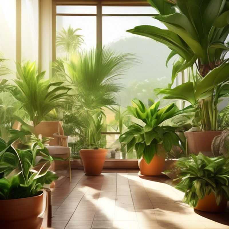 A variety of house plants in a home setting.