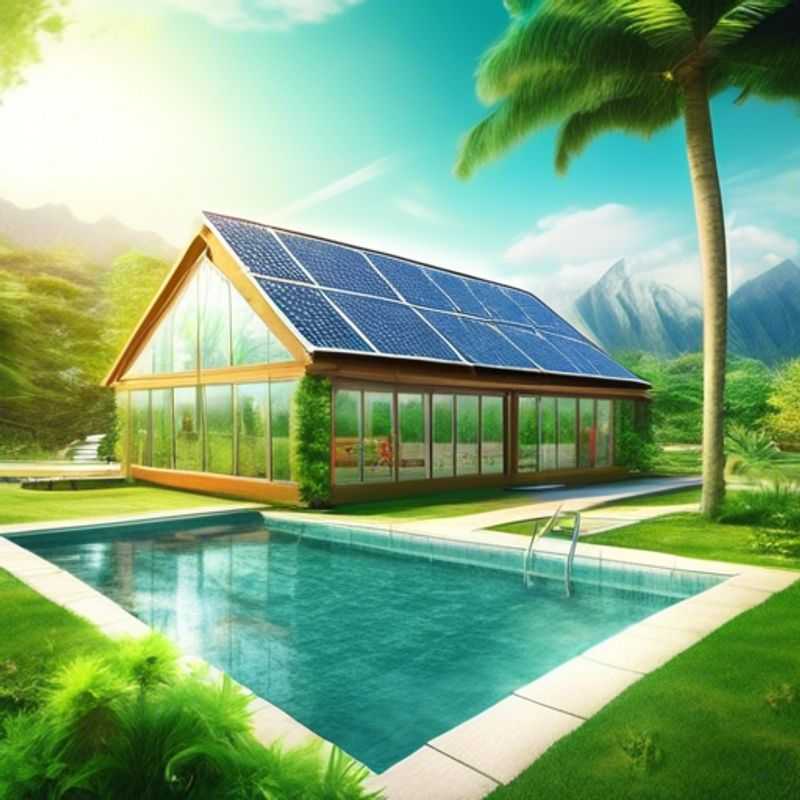 A modern solar greenhouse with large glass panels, showcasing its potential for sustainable food production.