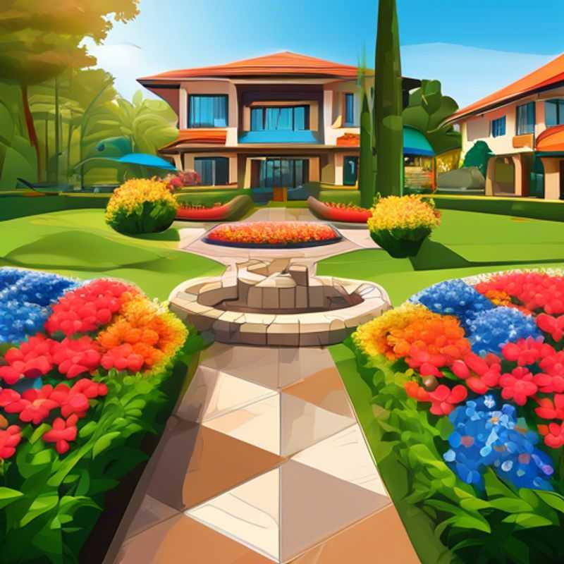 A variety of flower bed designs for the front of a house.