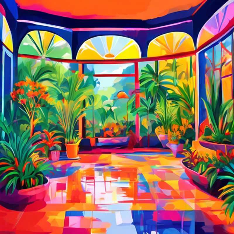 A lush indoor garden design with various plants and greenery, showcasing the benefits of an indoor garden.