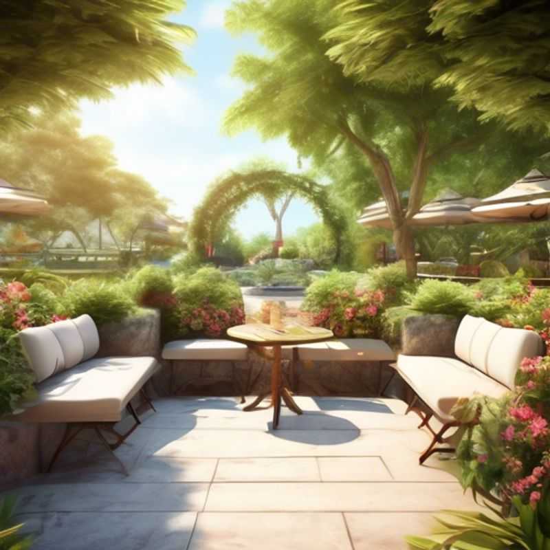A cozy garden seating area, perfect for relaxing and enjoying the outdoors.