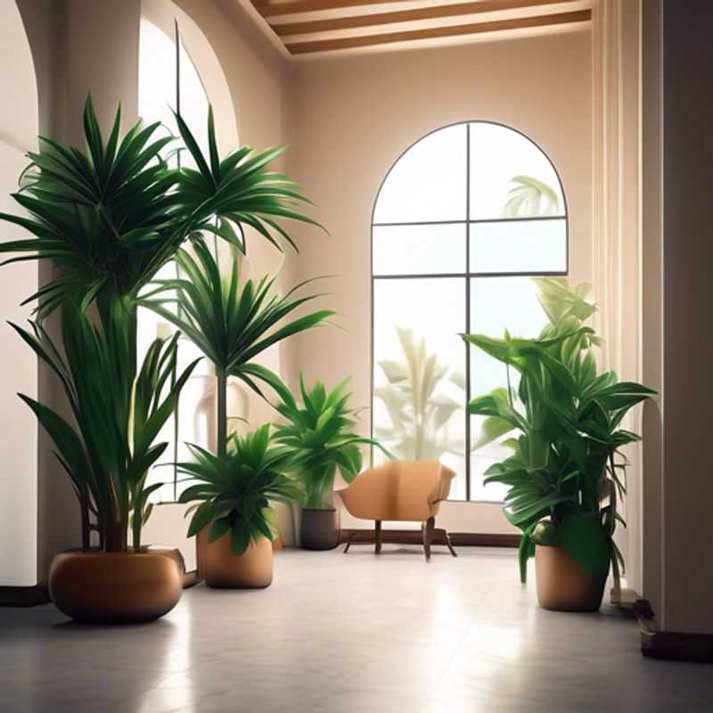 A collection of tall houseplants, showcasing their varying heights and lush foliage.