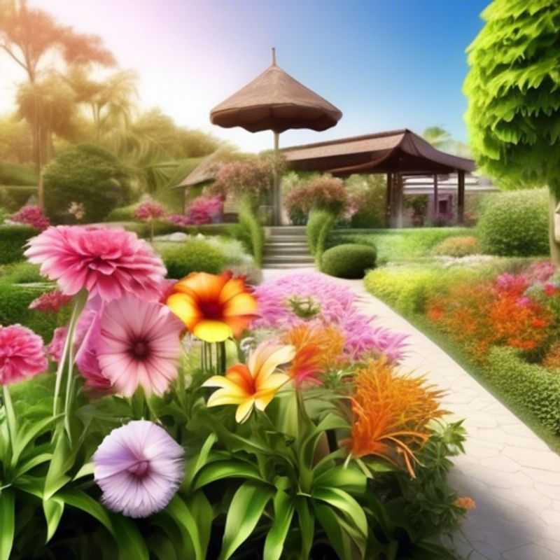 Flores vibrantes em um jardim florido.