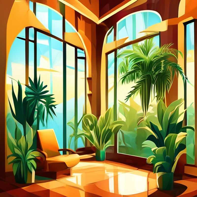 A collection of lush, hanging indoor plants adding a touch of greenery to a modern living space.