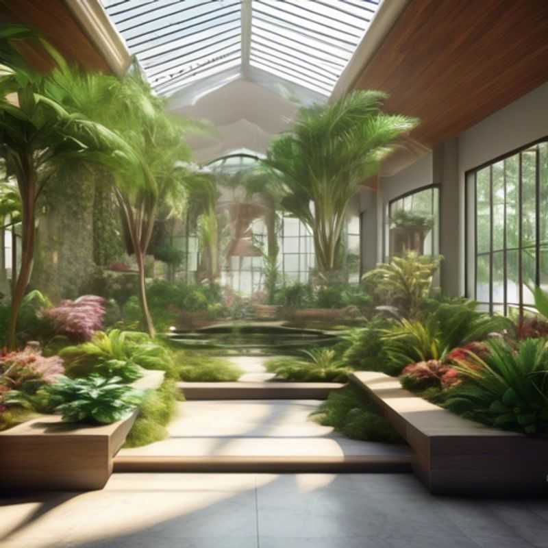 A lush indoor garden design with various plants and greenery, showcasing the benefits of an indoor garden.