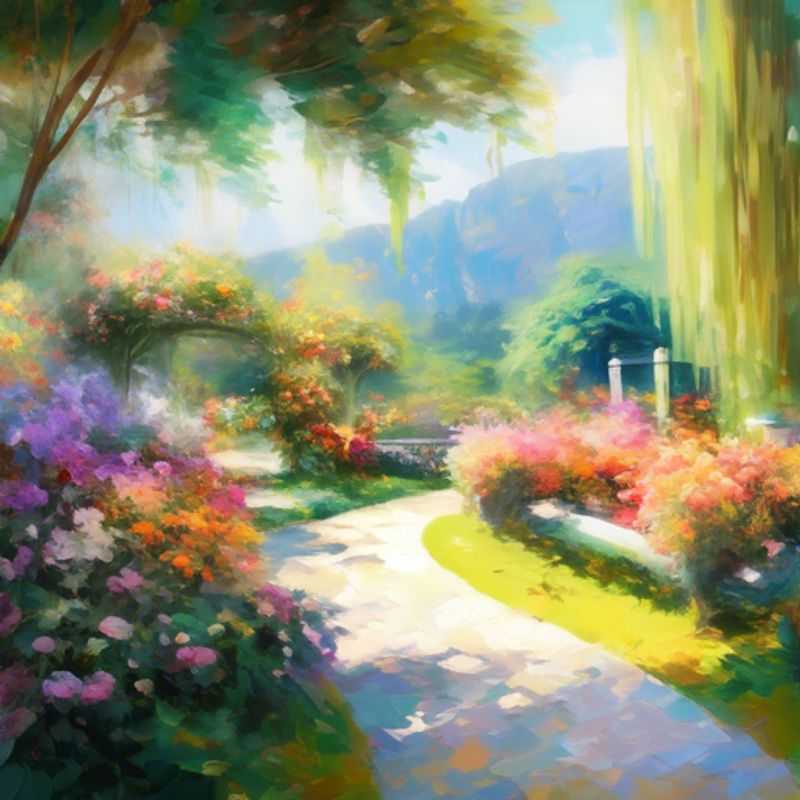 A colorful and vibrant display of art pieces nestled within a lush garden setting, showcasing the Art in the Garden 2022 event.