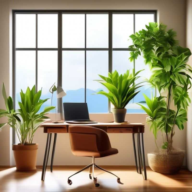 A vibrant desk plant adds a touch of life and color to a workspace.