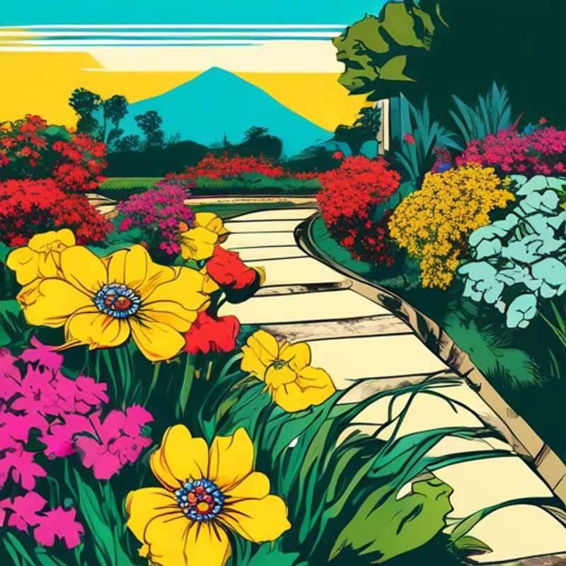 Flores vibrantes em um jardim florido.