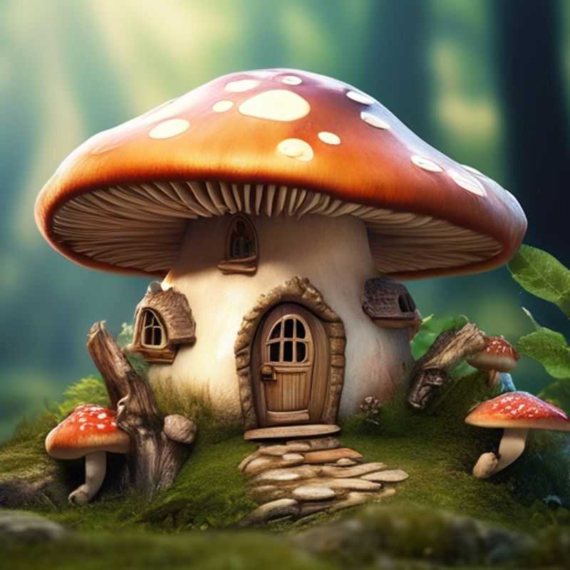 A charming mushroom-shaped fairy house, perfect for adding a touch of whimsical magic to your garden or home.