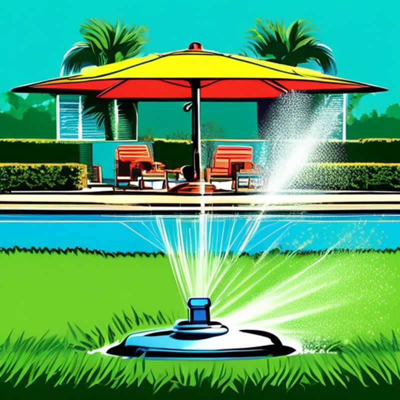 Sistema de irrigação de gramado para um jardim exuberante.