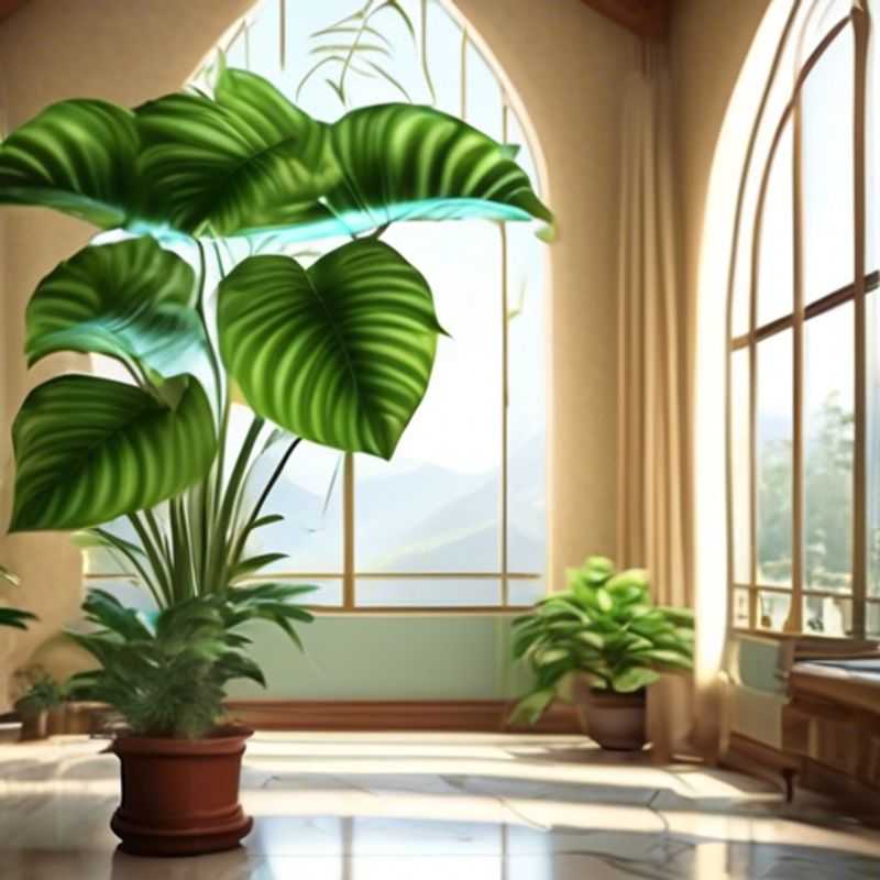 A large-leafed indoor plant with lush foliage, showcasing its impressive size and intricate details.