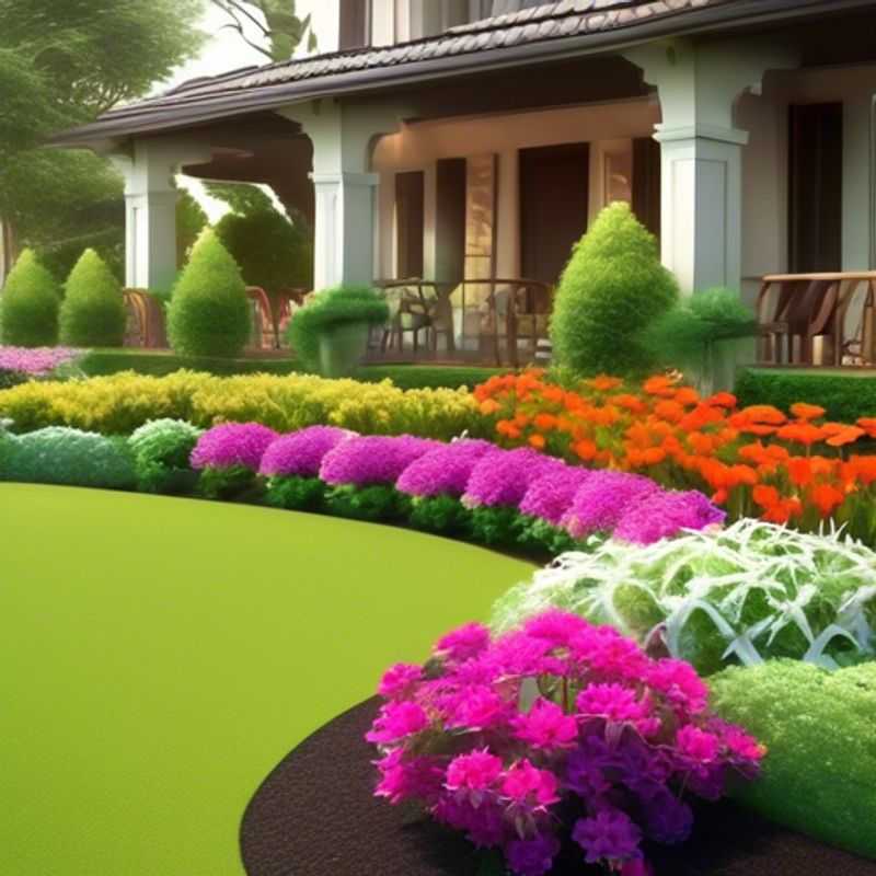 A variety of flower bed designs for the front of a house.
