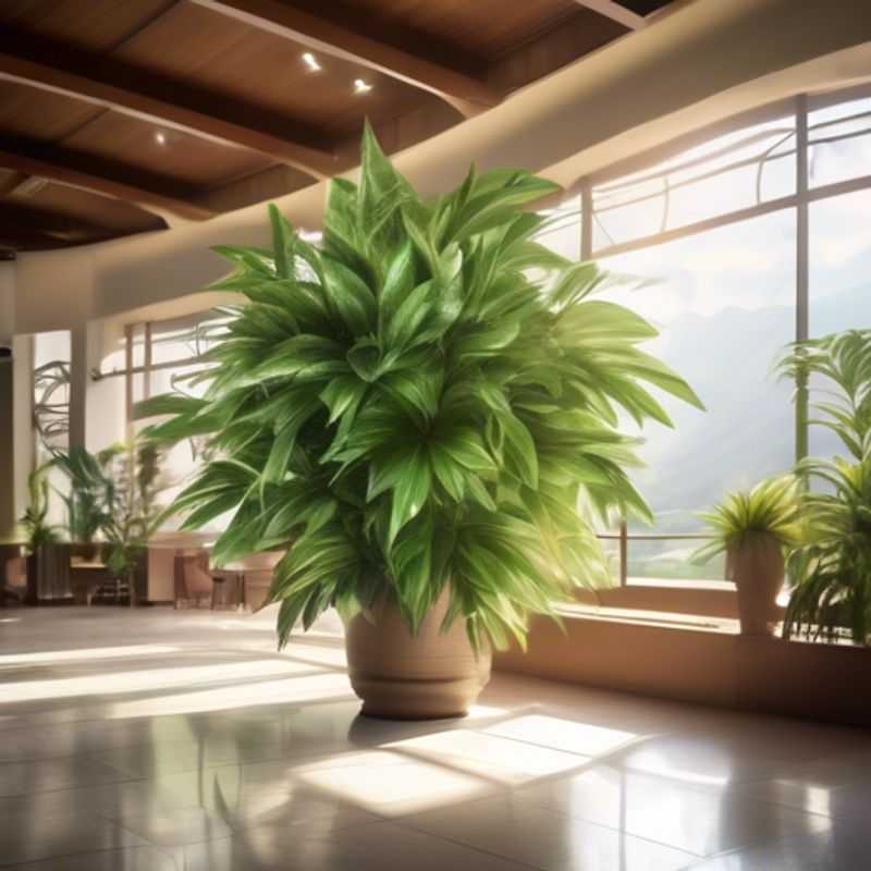 A large indoor plant in a bright living room.