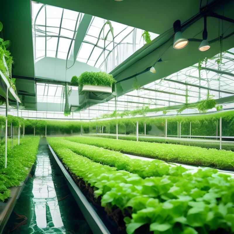 A vibrant, green indoor hydroponic garden, showcasing lush, healthy plants growing in a controlled environment.