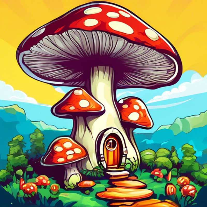 A charming mushroom-shaped fairy house, perfect for adding a touch of whimsical magic to your garden or home.