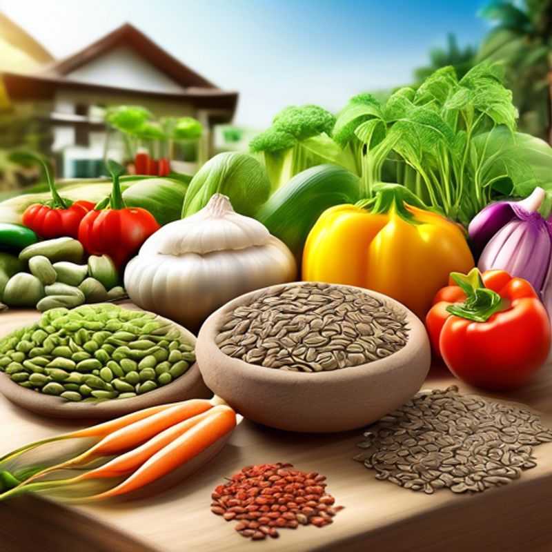A variety of vegetable seeds ready for planting in a home garden.