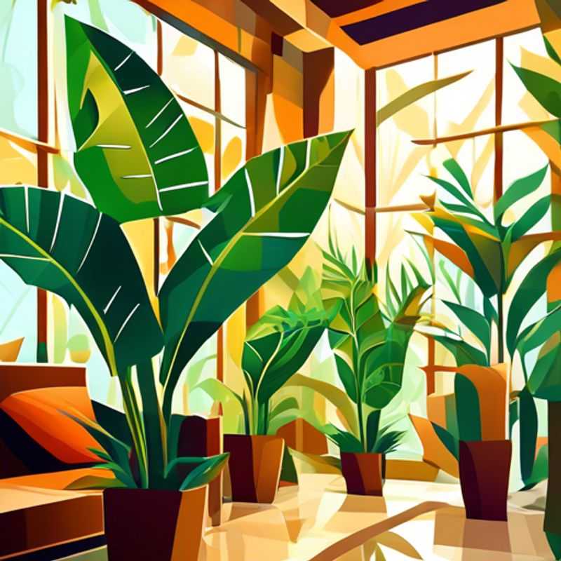 Large-leaved indoor plants, a perfect addition to any home.