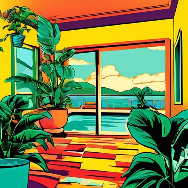 A variety of house plants in a home setting.