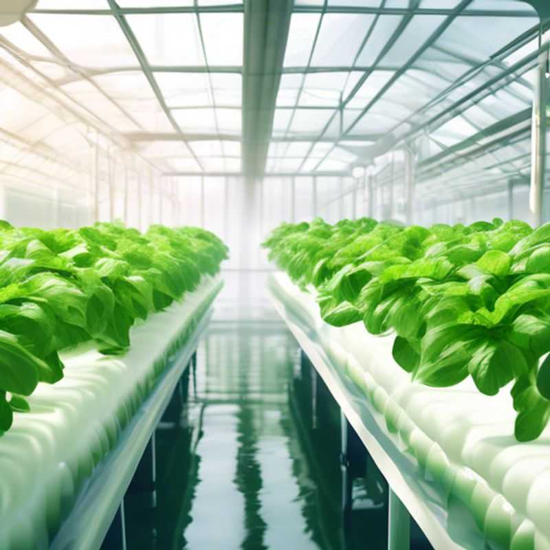 A vibrant, green indoor hydroponic garden, showcasing lush, healthy plants growing in a controlled environment.