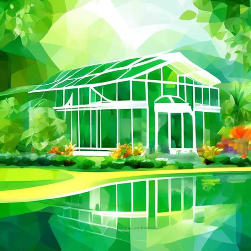Une serre de jardin verte