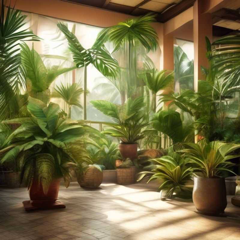 A lush collection of tropical indoor plants, showcasing their vibrant foliage and unique textures.