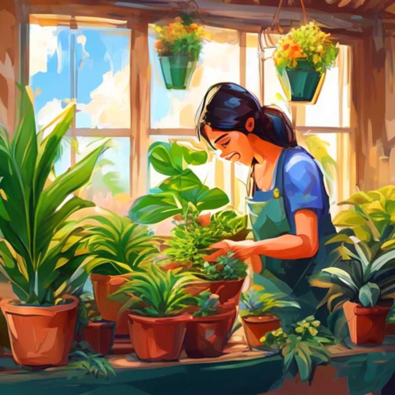A close-up view of a person repotting a houseplant, showcasing the process of transferring the plant from its original container to a larger pot with fresh soil.