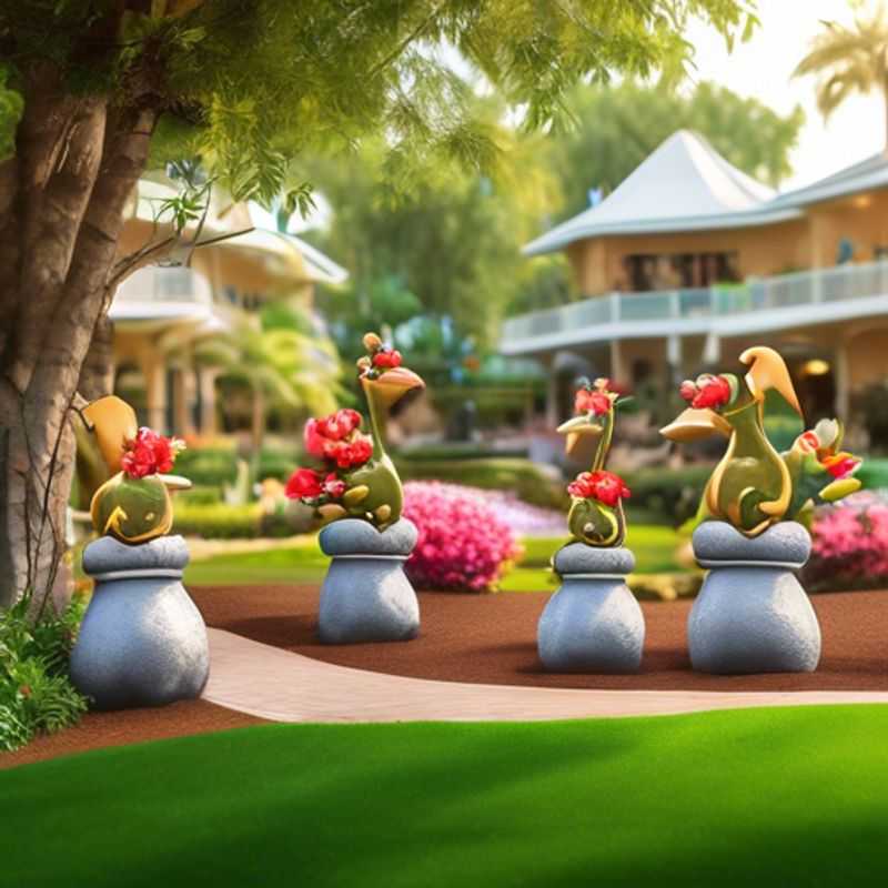 Considere o material e a durabilidade do ornamento de jardim