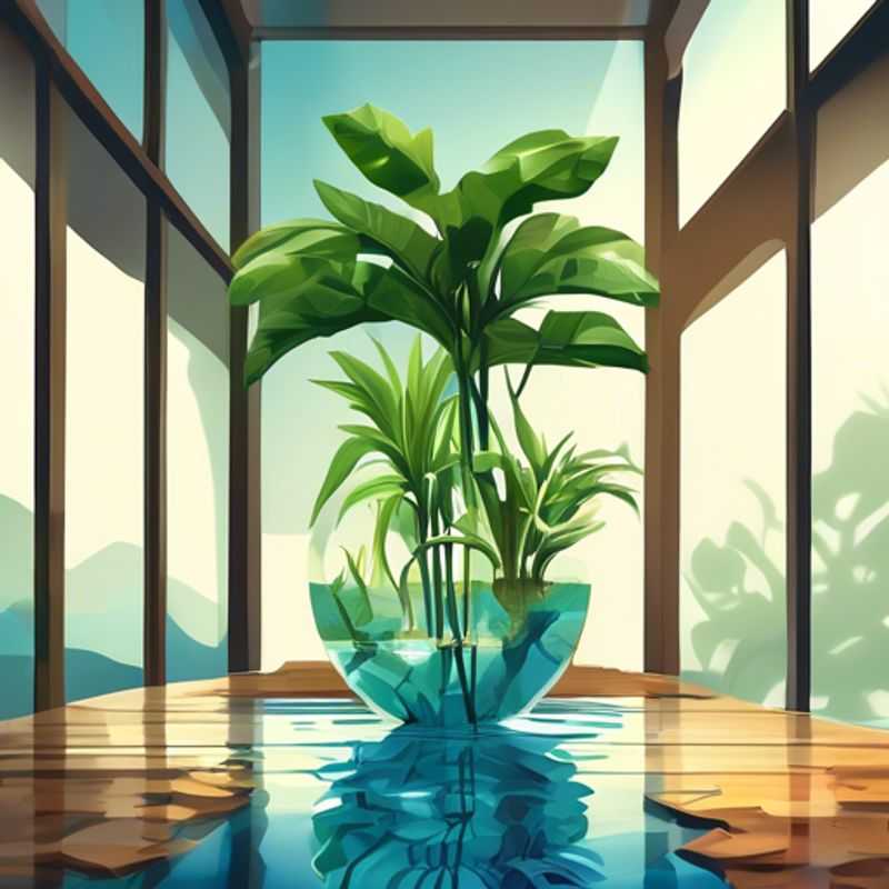 Indoor plants thriving in a water-filled vase, showcasing the beauty and ease of hydroponic gardening.