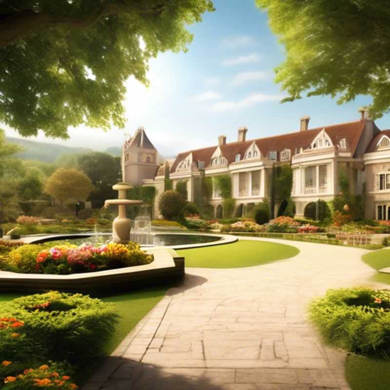 A picturesque view of Manor Gardens, showcasing the lush greenery and charming architecture.