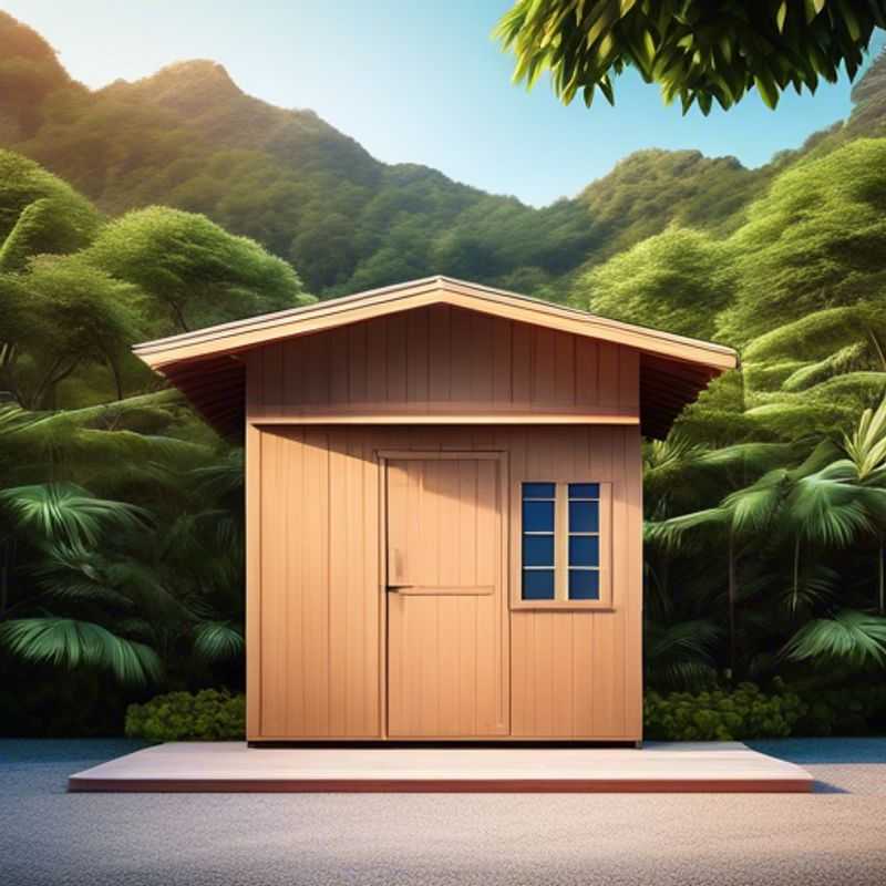 A modern outdoor office shed, providing a tranquil and inspiring workspace amidst nature.