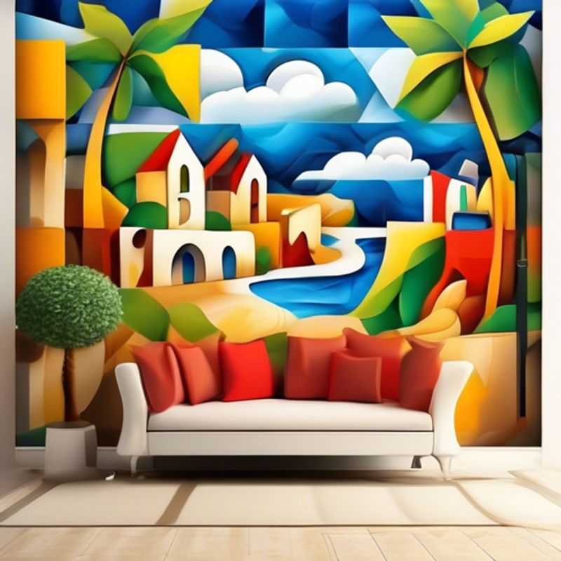 A close-up view of various outdoor wall decorations, showcasing different styles and materials.