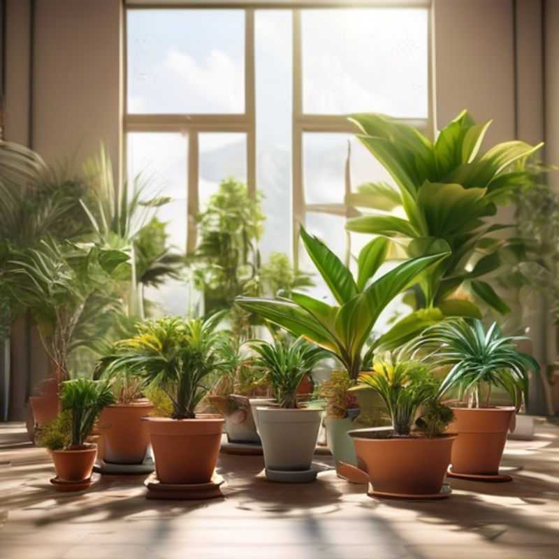 Repotting an indoor plant.