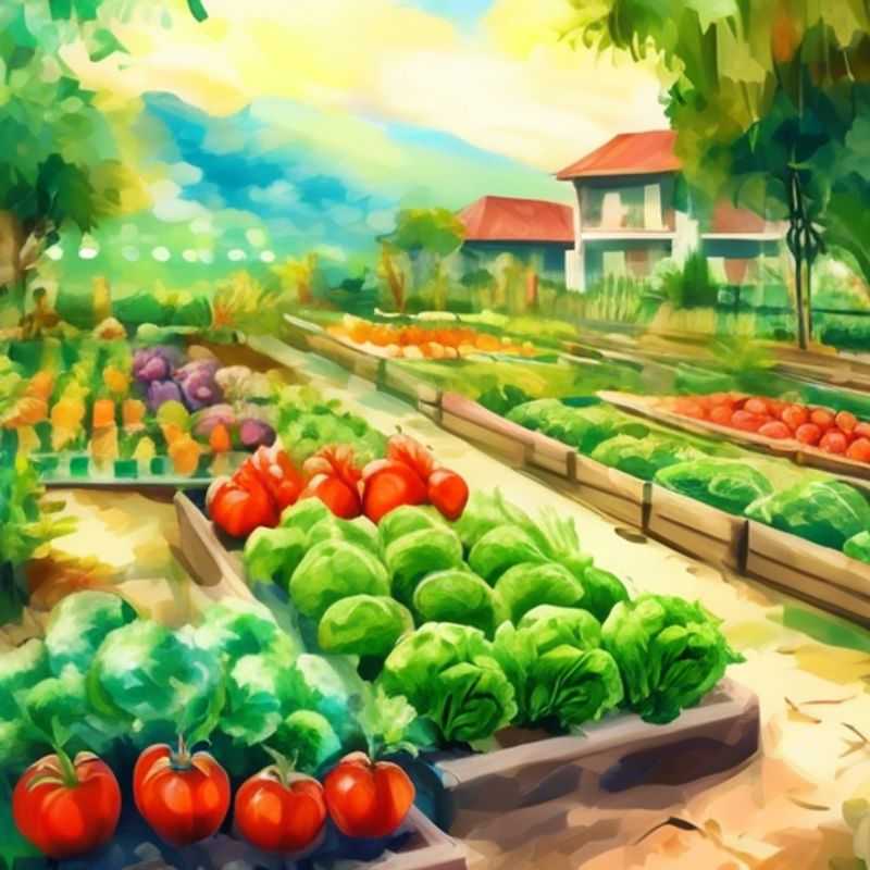 A vibrant vegetable garden bursting with life, showcasing the potential of your own homegrown produce.