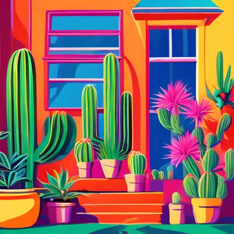 A close-up of a vibrant cactus houseplant, showing its unique texture and shape.