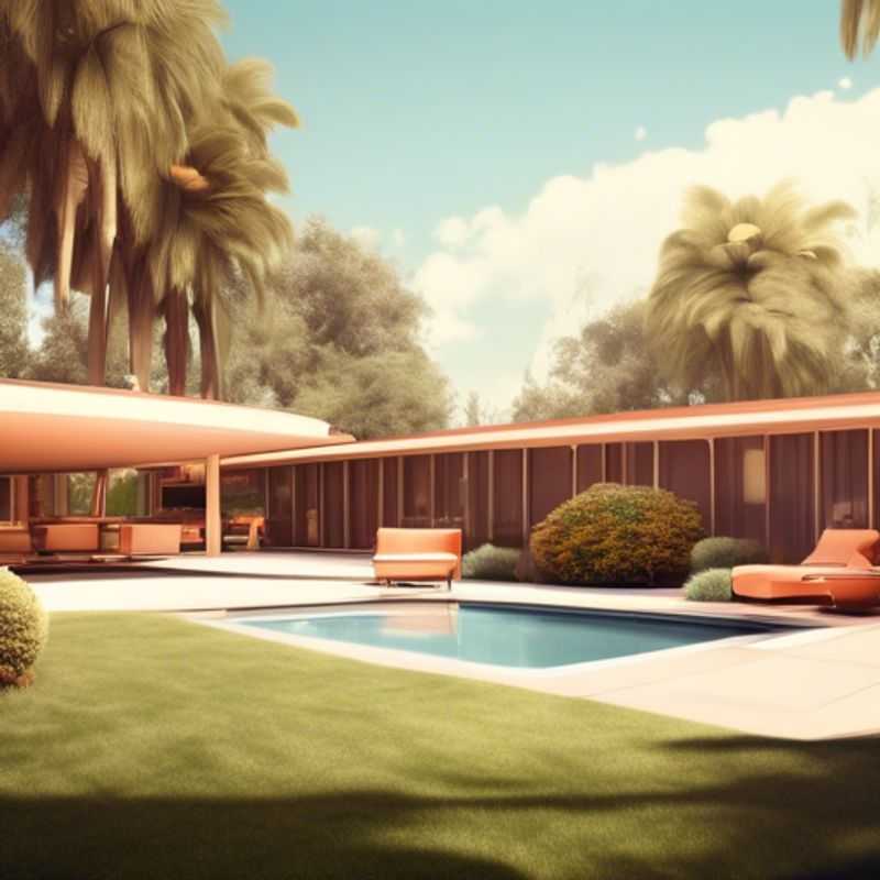Mid-century modern landscaping design.