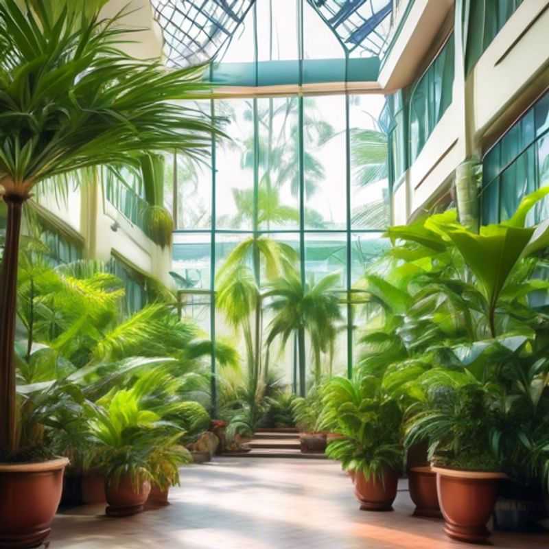 Large indoor plants adding a touch of greenery to a modern living room.