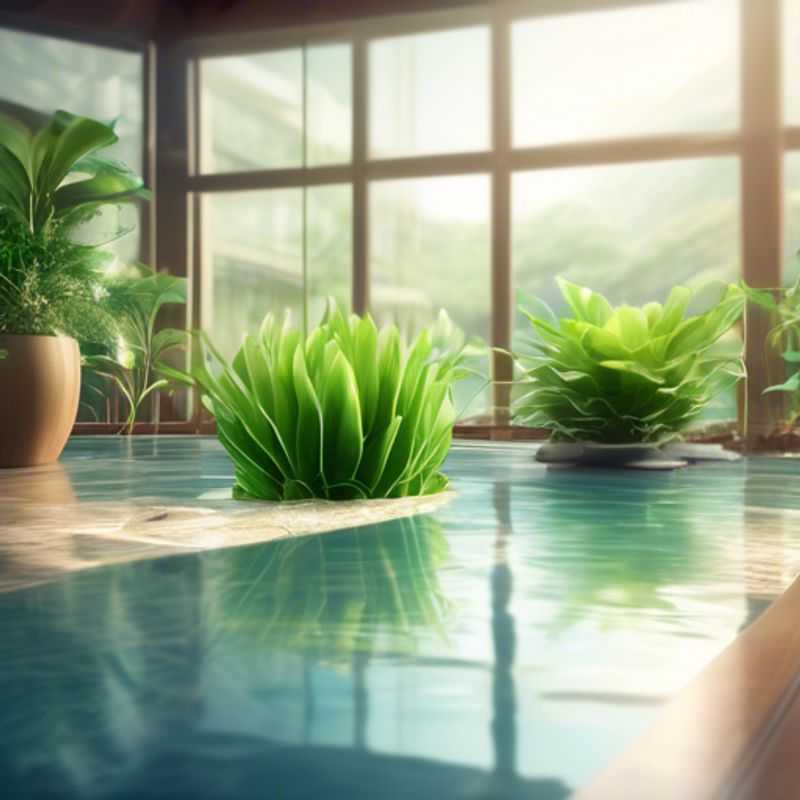 A lush collection of vibrant water plants in a clear glass container, perfect for adding life and beauty to any indoor space.