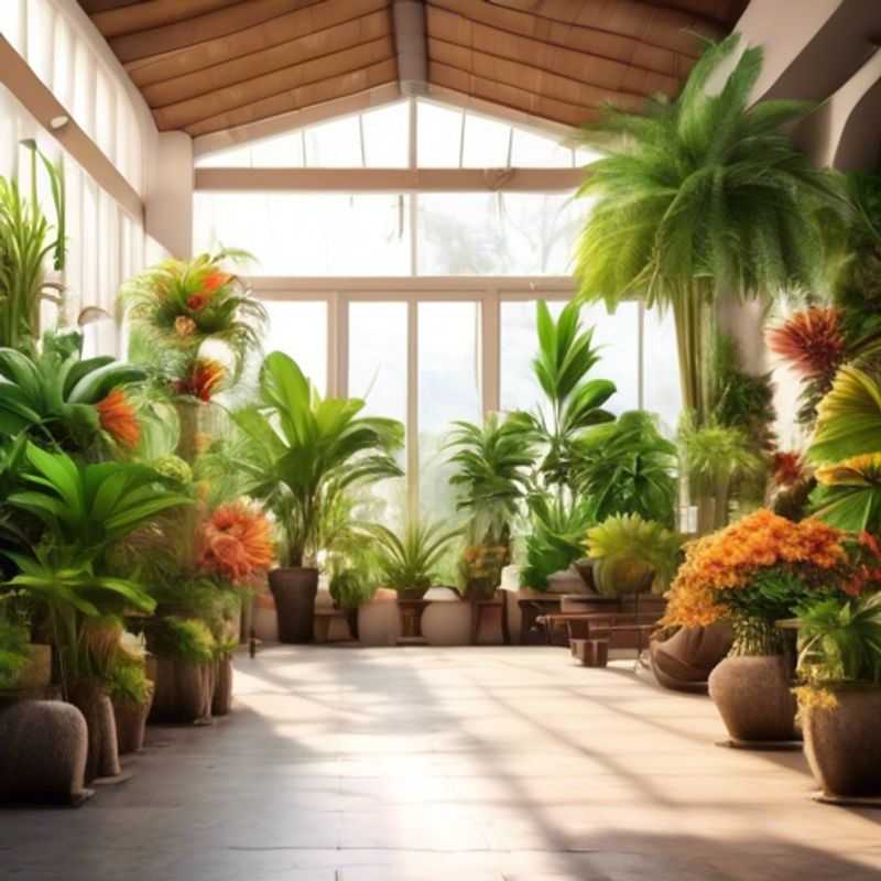 A variety of indoor plants for sale, showcasing different sizes and species.