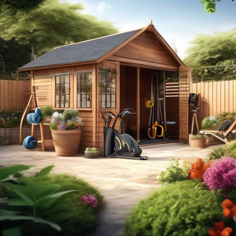 A modern, well-equipped garden gym shed, ready to transform your outdoor space into a fitness haven.