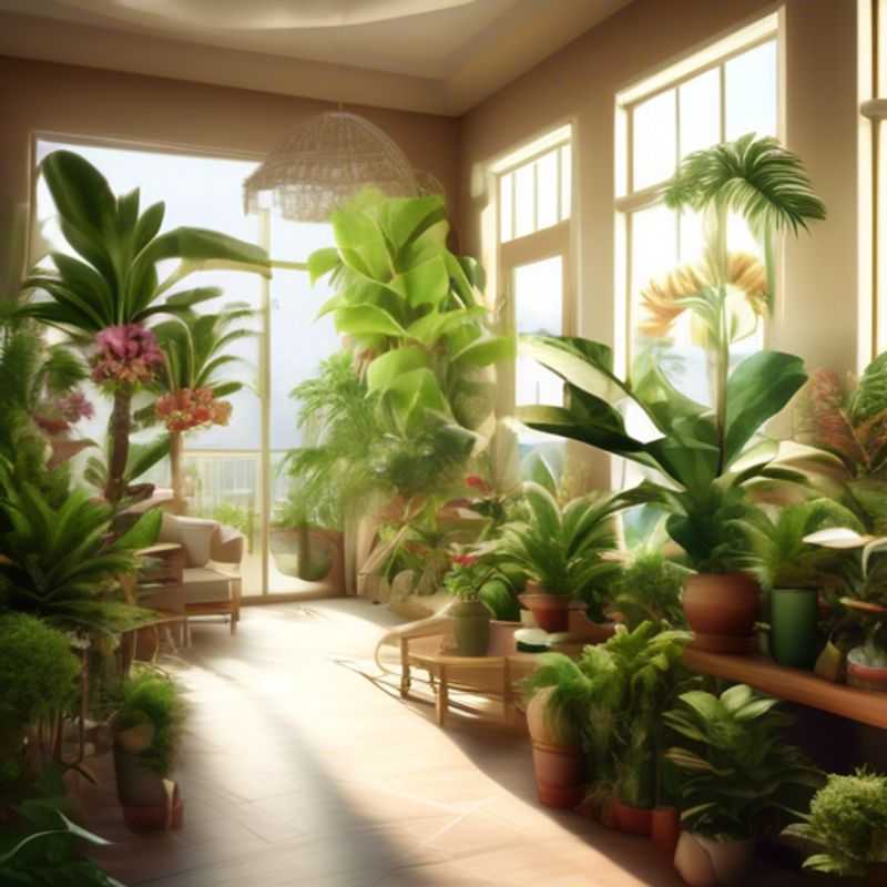 A close-up image of various house plants, showcasing their unique leaf shapes, textures, and colors.