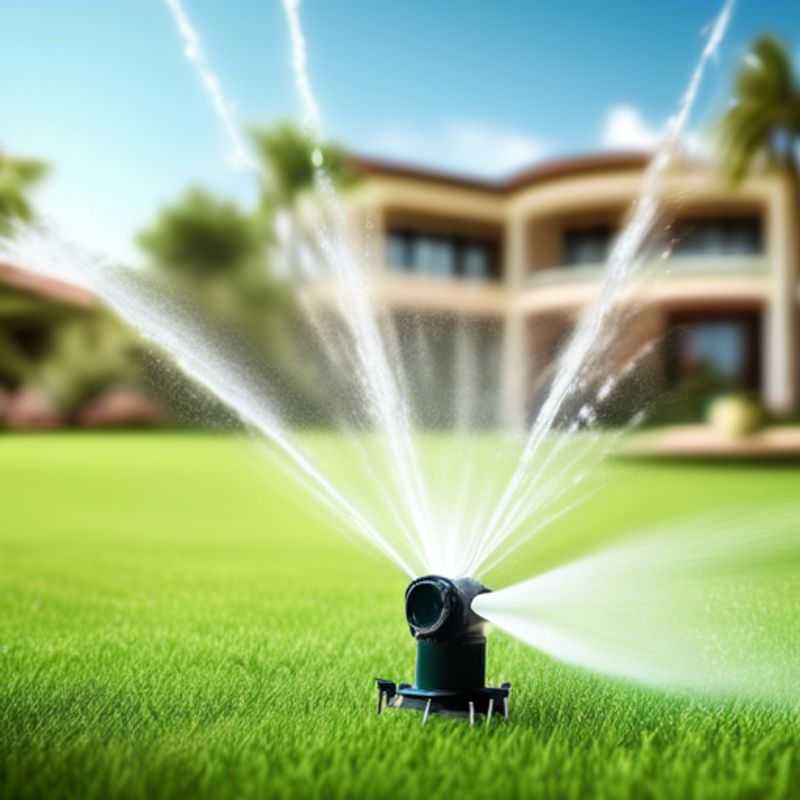 Sistema de irrigação de gramado para um jardim exuberante.