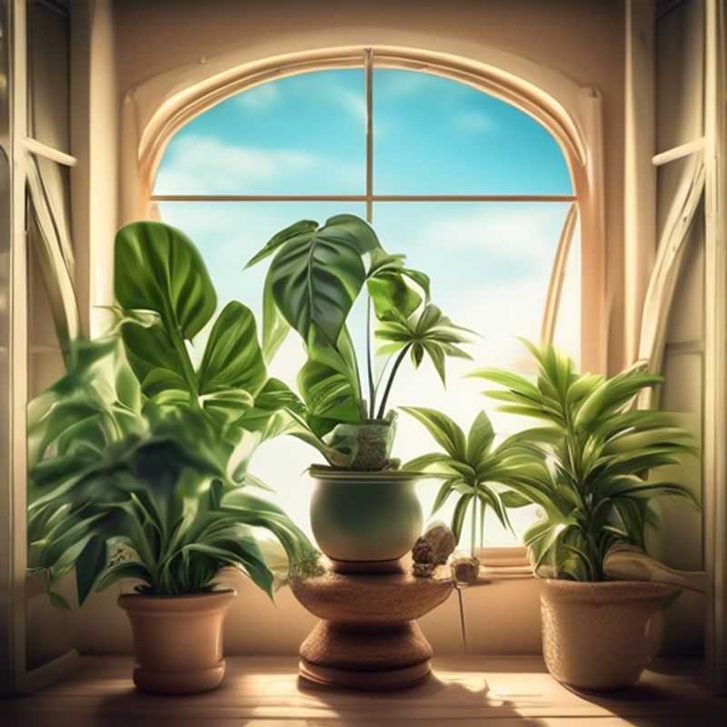 Assortment of common houseplants, including various species and sizes.